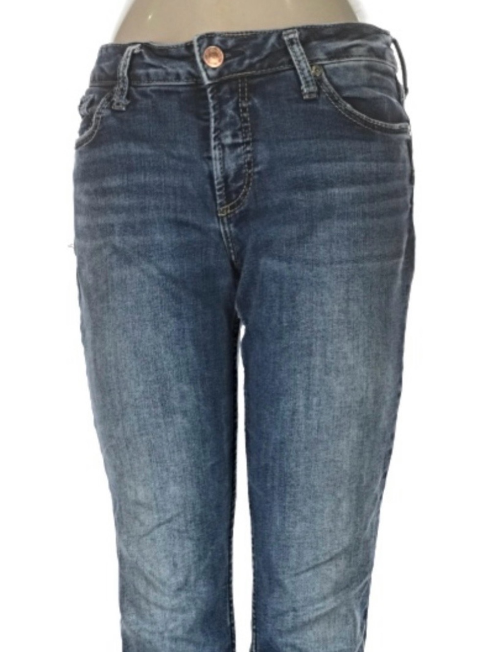 Silver Suki Skinny Capris  Mid-Blue Women's